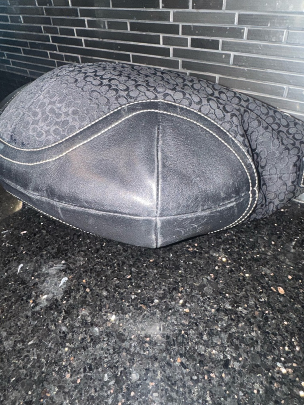 COACH Vintage Soho Signature Mini C Jacquard Hobo Shoulder Bag in Black - Picture 8 of 14